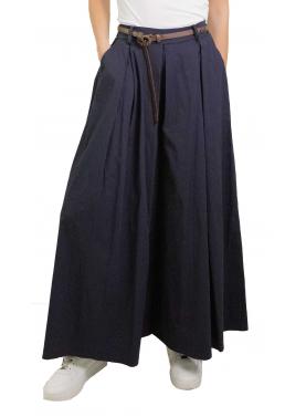 Pantagonna tinta unita leggero con cintura in cotone Elisa